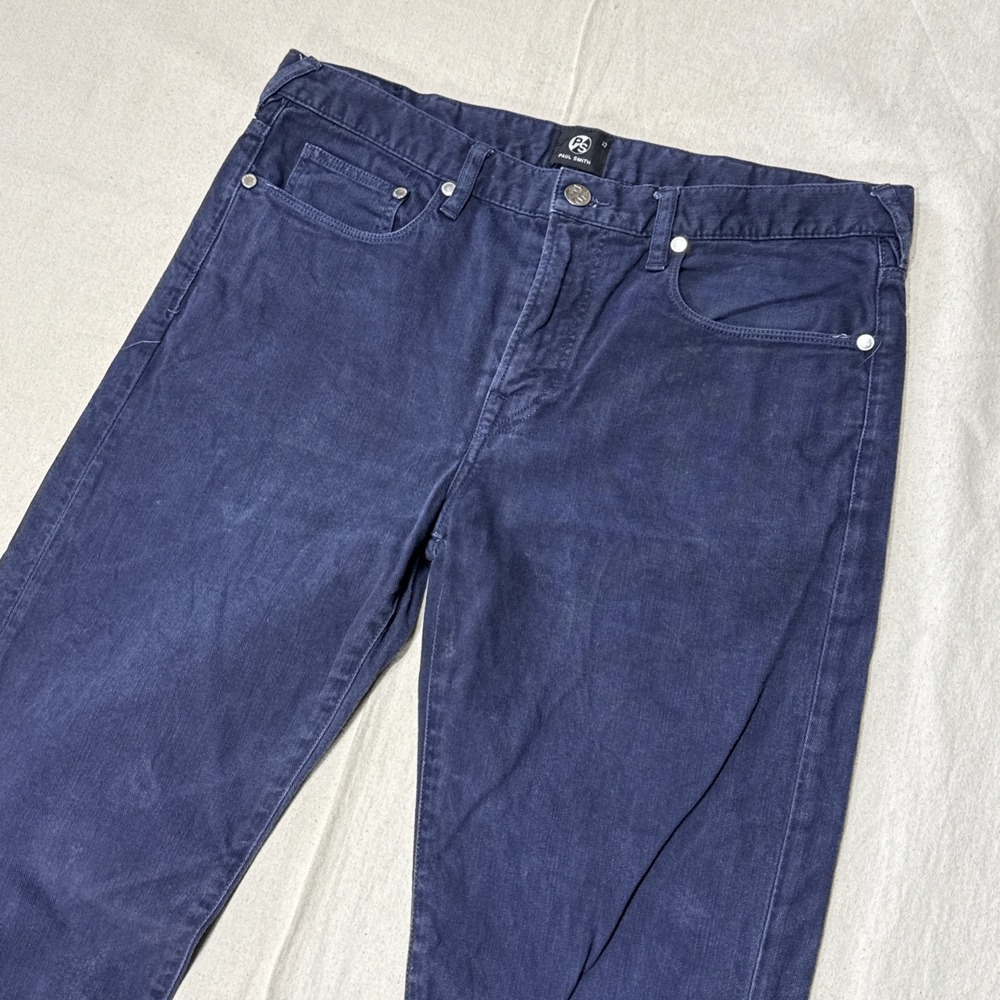 Paul Smith Men's 32x33 Tapered Fit Blue Denim Jeans Dark Wash
